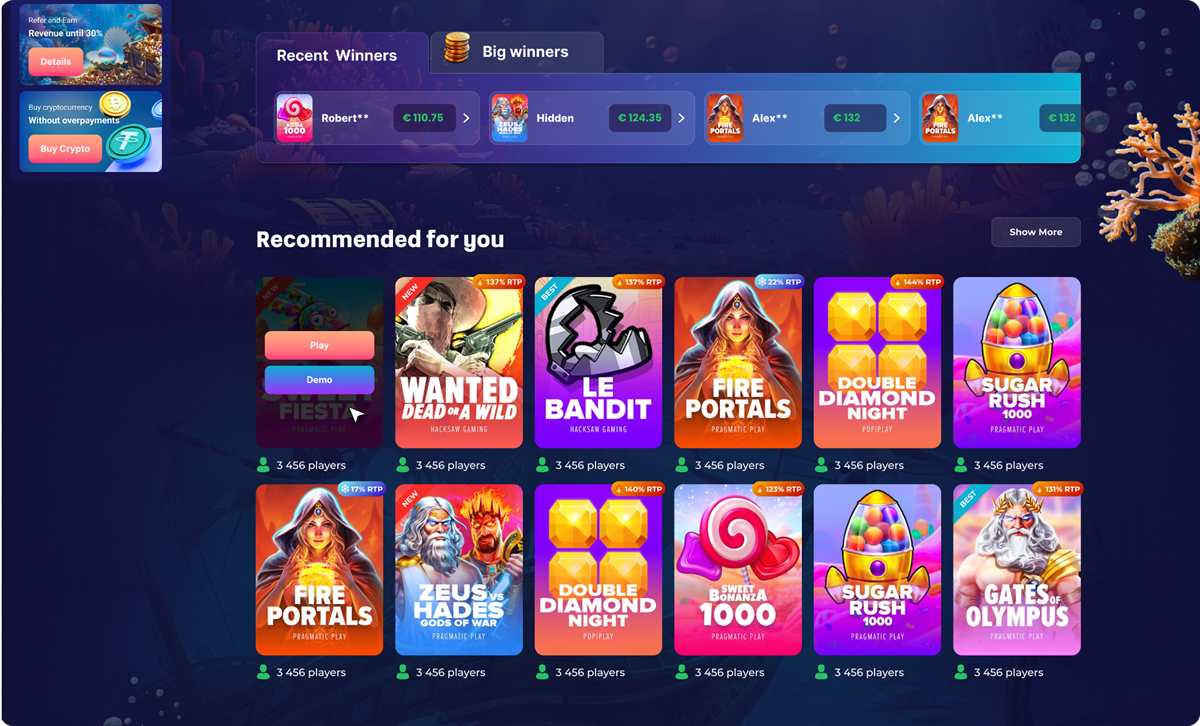 Triton Slots oldal